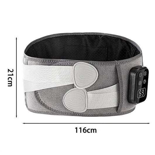 Rückenmassagegerät mit Wärme- und Vibrationsfunktion, Maße 116 cm mal 21 cm, mit digitaler Anzeige.
