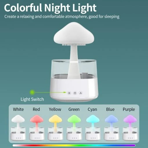 Pilzförmige Schreibtischlampe mit Luftbefeuchter und sieben verschiedenen einstellbaren Lichtfarben für eine entspannte Atmosphäre