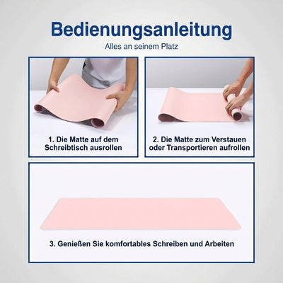 Wasserdichte Schreibtischunterlage aus Leder – Rutschfeste Wildleder-Unterseite, in mehreren Größen