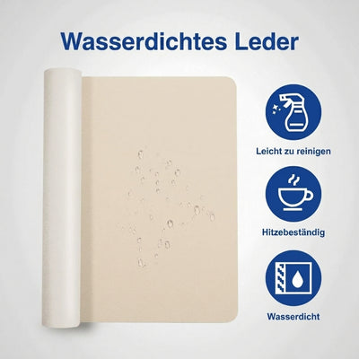 Wasserdichte Schreibtischunterlage aus Leder – Rutschfeste Wildleder-Unterseite, in mehreren Größen