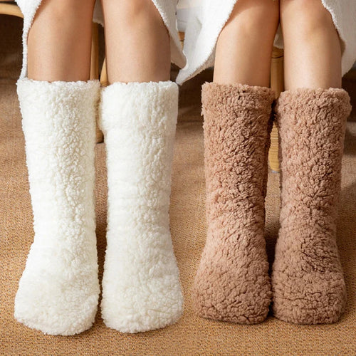 Thermosocken aus Kaschmir für Damen und Herren – rutschfest, mit hohem Schaft, ideal für den Winter