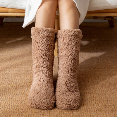Flauschige Thermosocken aus Kaschmir für Damen und Herren mit hohem Schaft für warme Füße im Winter