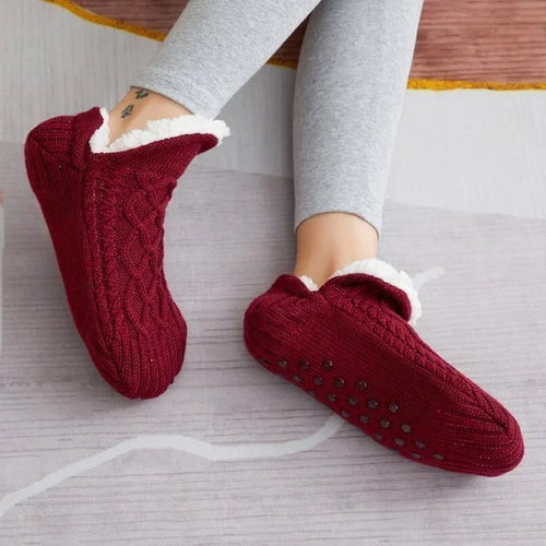 Thermosocken mit rutschfester Sohle – Warme Fleece-Socken für Zuhause und Senioren