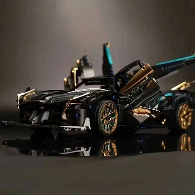 V12 Automodell mit 1690 Teilen, funktionierender Federung und manueller Lenkung