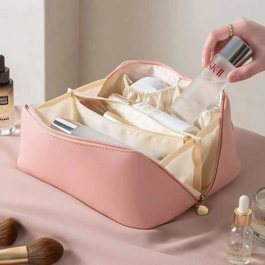 Wasserdichte Kosmetiktasche Damen – Großes Fassungsvermögen mit Fächern für kleine Gegenstände 4