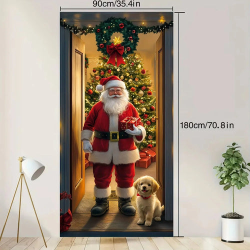 Weihnachts Türdekoration selbstklebend – 3D-Effekt, wasserfestes PVC für draußen