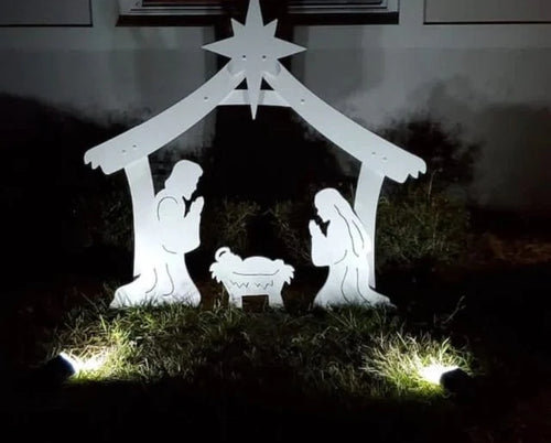 Weihnachtskrippe kaufen – Wetterfestes Stall-Set mit Heiligen Figuren für den Außenbereich