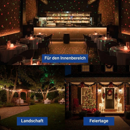 Weihnachts-Laserprojektor für den Außenbereich - Wetterfest, Projektionsfläche bis 280 m²