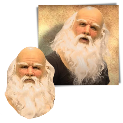Weihnachtsmann Maske aus Naturlatex – Realistisches Design, Atmungsaktiv, Einheitsgröße 1