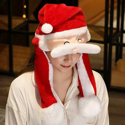 Weihnachtsmütze aus Plüsch – Warme Nikolausmütze für Erwachsene, Einheitsgröße 6