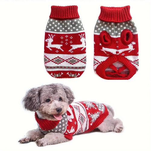 Weihnachtspullover für kleine Hunde und Katzen aus weichem Acryl – für drinnen und draußen