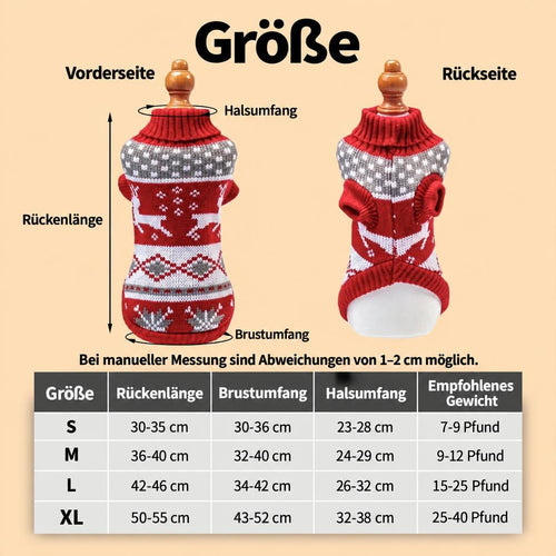 Weihnachtspullover für kleine Hunde und Katzen aus weichem Acryl – für drinnen und draußen
