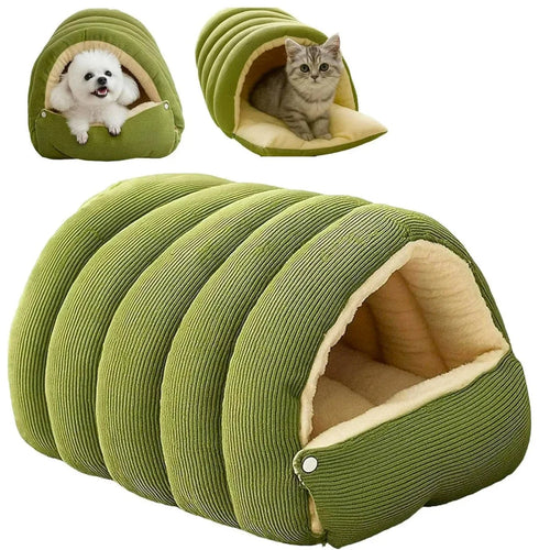 Winter-Katzenbett mit abnehmbarem Bezug – Rutschfeste Unterseite für kalte Tage