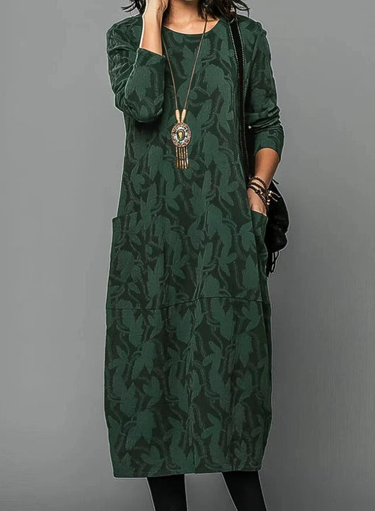 Winterkleid Damen mit Rundhalsausschnitt – Warmes Material, lässiger Schnitt 0
