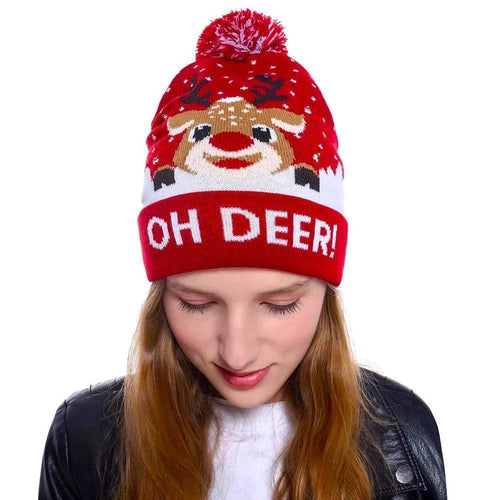 Wintermütze mit LED-Licht und Bommel – Flexibel für Kinder und Erwachsene, warm und elastisch