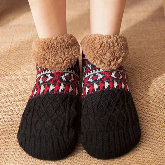 Wintersocken mit Schneemuster – Warme, rutschfeste Thermosocken für Damen und Herren 0