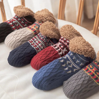 Wintersocken mit Schneemuster – Warme, rutschfeste Thermosocken für Damen und Herren 1
