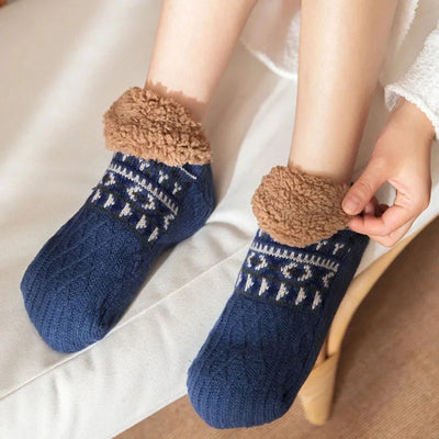 Wintersocken mit Schneemuster – Warme, rutschfeste Thermosocken für Damen und Herren 2