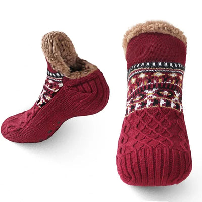 Wintersocken mit Schneemuster – Warme, rutschfeste Thermosocken für Damen und Herren 9