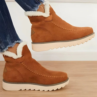 Winterstiefeletten Damen gefüttert – Isolierendes Futter, rutschfeste Profilsohle für Alltag 5