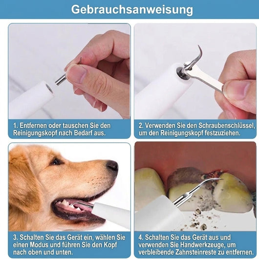 Zahnpflege für Hunde – Ultraschall-Zahnsteinentferner mit LED-Beleuchtung und leisem Betrieb