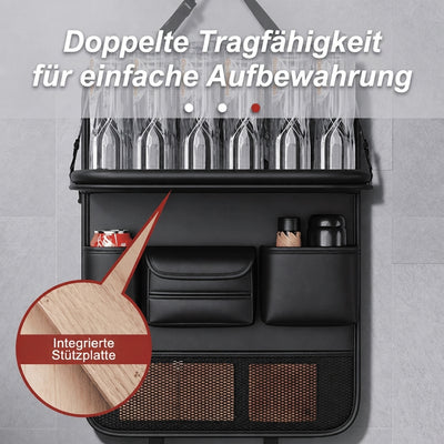 Autositz-Organizer mit verstärkter Ablagefläche für einfaches Verstauen von Gegenständen