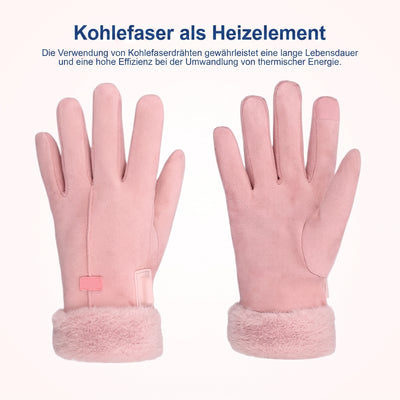 Beheizbare Winterhandschuhe für Damen mit Kohlefaser-Heizelementen für lange Lebensdauer und hohe Wärmeeffizienz.
