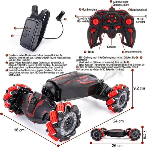 Ferngesteuertes RC-Auto mit Gestensteuerung – 4WD-Geländewagen mit Mecanum-Rädern
