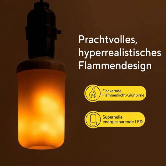 LED-Flammenbirne mit realistischem Flackereffekt, 9 W, warmweiß, energieeffizient für Innen- und Außenbereiche