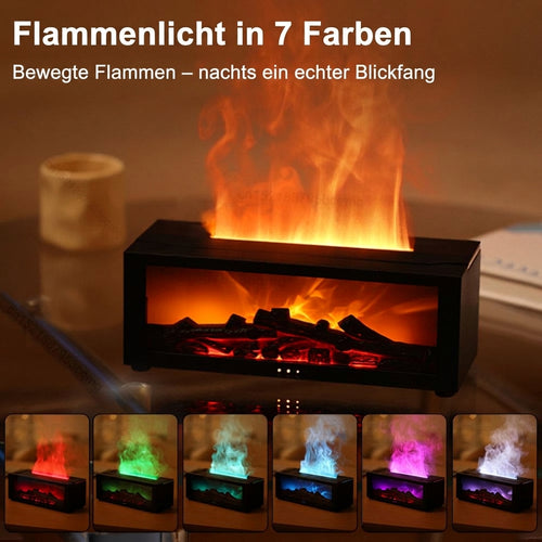 Luftbefeuchter Schlafzimmer mit LED-Flammeneffekt – 150 ml, Aromatherapie, bis 10 m²