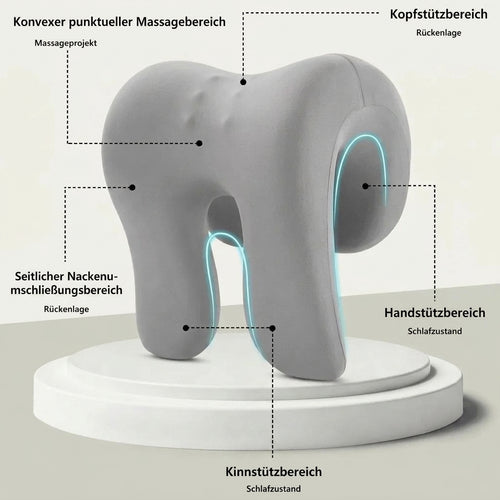 Nackenstützkissen mit Memory-Schaum und Massagefunktion – Für Bürostuhl und Reisen