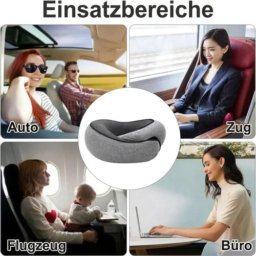 Reise Nackenkissen aus Memory-Schaum – Faltbar und tragbar für Flugzeug und Auto