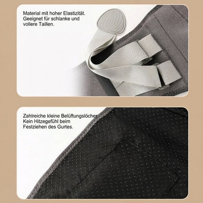 Detailansicht des elastischen Materials und der Belüftungsöffnungen des Rückenmassagegeräts für hohen Tragekomfort.