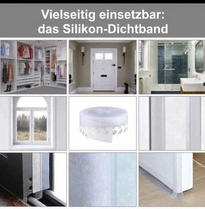 Selbstklebende Türdichtung 5 m – Flexible, transparente Dichtungsleiste für Türen und Fenster