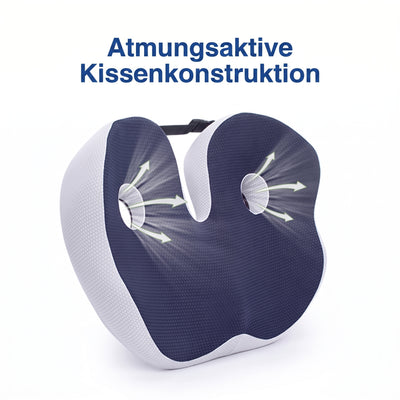 Atmungsaktives Sitzkissen aus Memory-Schaum mit Luftzirkulationsöffnungen
