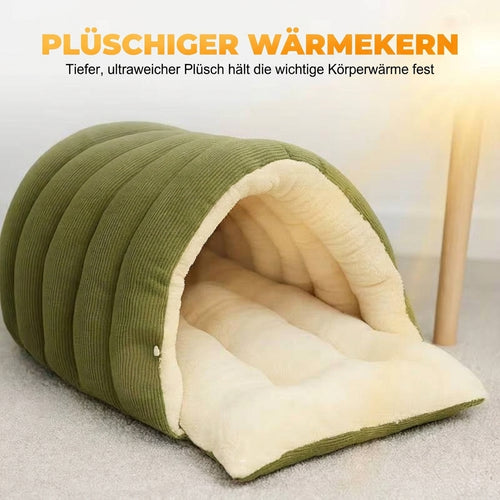 Winter-Katzenbett mit abnehmbarem Bezug – Rutschfeste Unterseite für kalte Tage